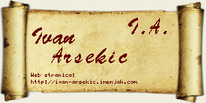 Ivan Arsekić vizit kartica